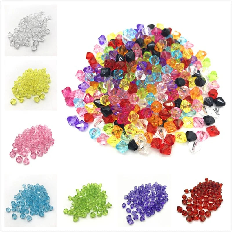 6mm 8mm 10mm Red Bicone Crystal Acrylic Beads/Counters