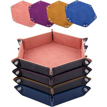 Load image into Gallery viewer, Dice Tray Hexagon  Rolling Holder Folding PU Leather  Trays For Dice Games Like RPG, DND And Other Table Games