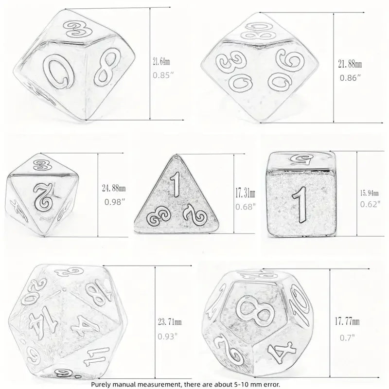 Green Polyhedral Dice Set D4 D6 D8 D10 D12 D20
