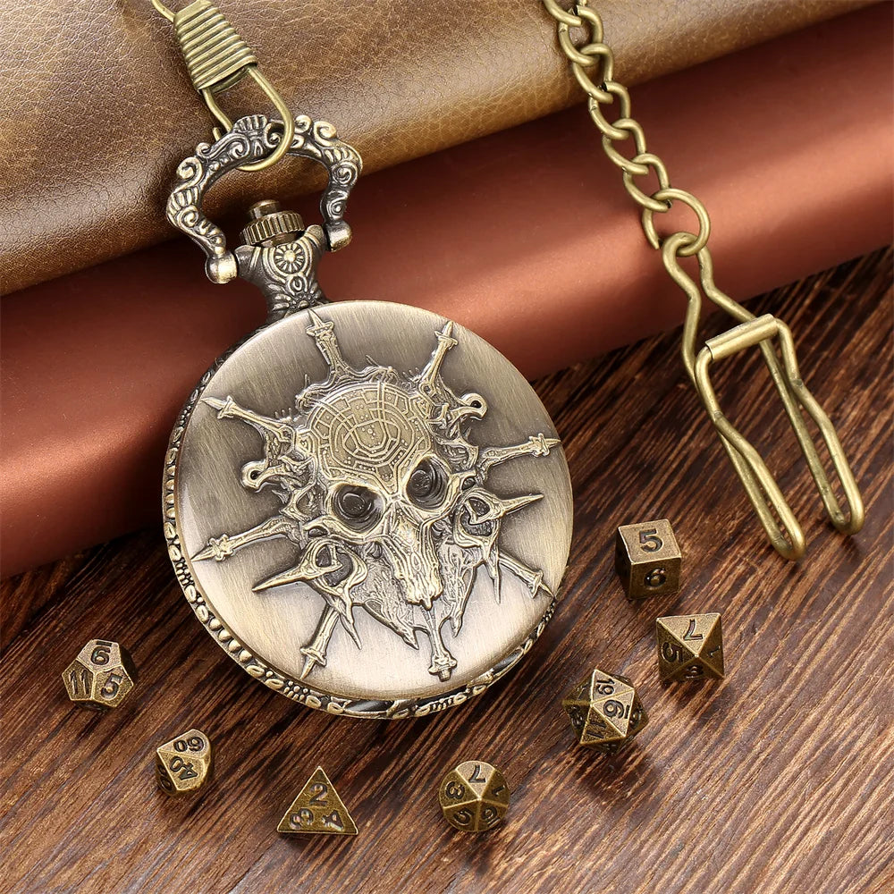 Mini DND Dice Set Pocket Watch