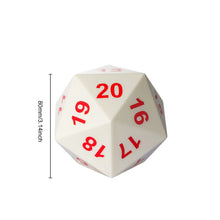 Load image into Gallery viewer, Cusdie 80MM Foam D20 Dice New Decompression Dice Big Size Elastic Unzip Polyhedral Dice for Relieve Stress RPG Collection Gift