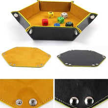 Load image into Gallery viewer, Dice Tray Hexagon  Rolling Holder Folding PU Leather  Trays For Dice Games Like RPG, DND And Other Table Games