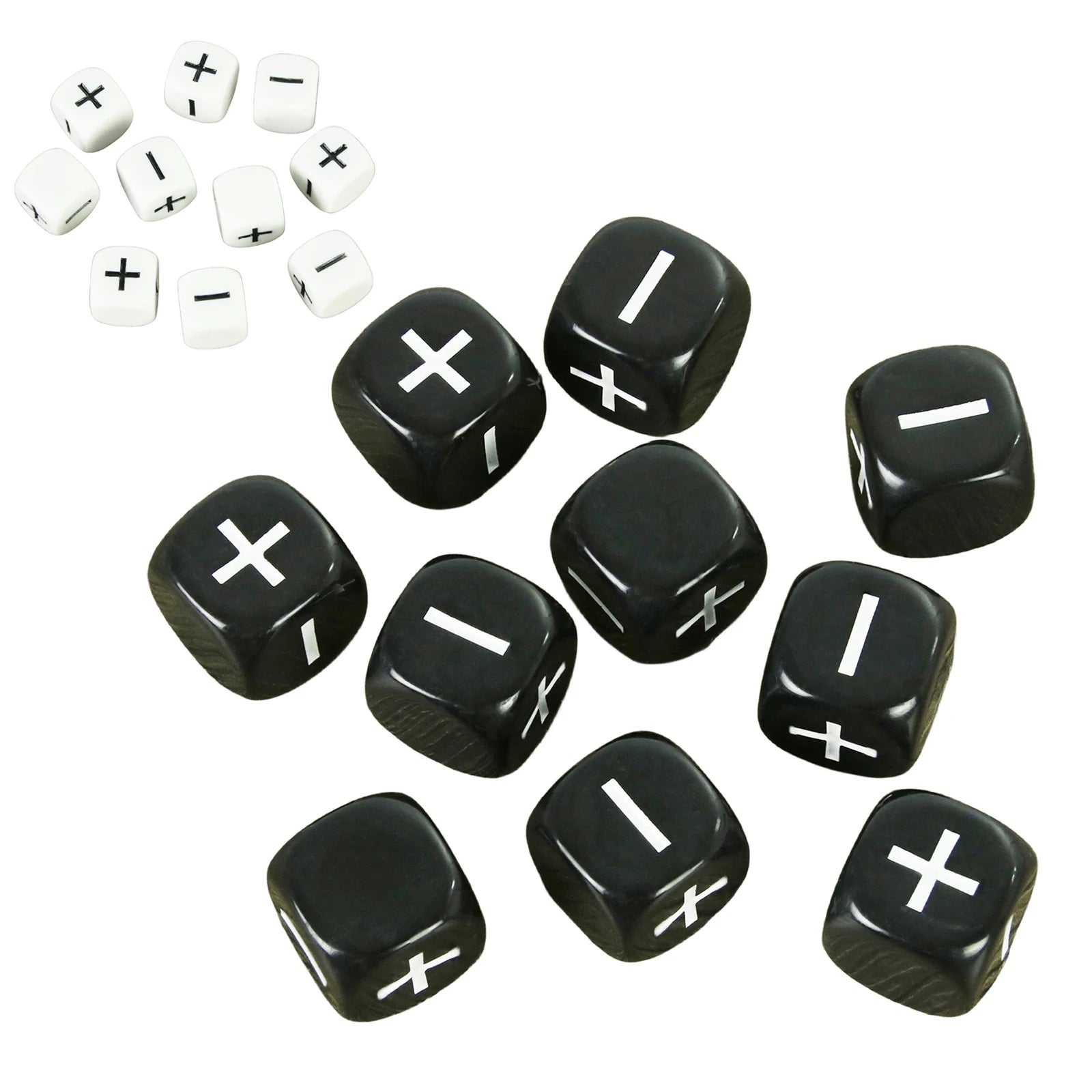 10pcs Fate Dice White Black 16mm D6 Role Playing Game Fudge Dice for Tabletop Board Games