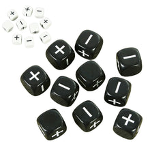 Load image into Gallery viewer, 10pcs Fate Dice White Black 16mm D6 Role Playing Game Fudge Dice for Tabletop Board Games