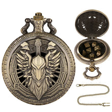 Load image into Gallery viewer, Mini DND Dice Set Steampunk Warlock Pocket Watch Shell Case 7pcs Polyhedral Metal D&amp;D Dice Set for Dungeons and Dragons dice box