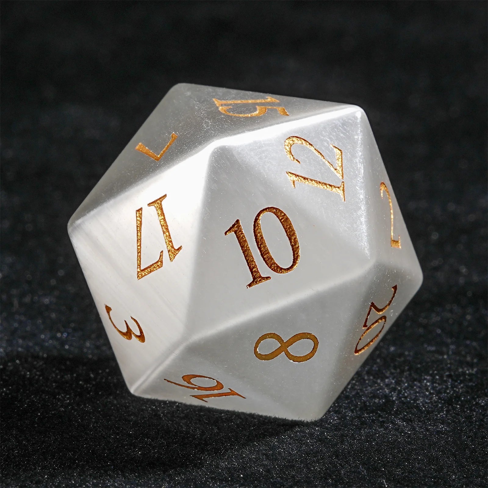 White Jade Gemstone Polyhedral Dice