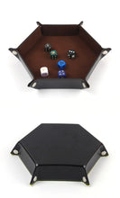 Load image into Gallery viewer, Dice Tray Hexagon  Rolling Holder Folding PU Leather  Trays For Dice Games Like RPG, DND And Other Table Games