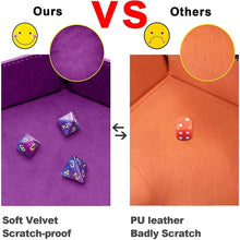 Load image into Gallery viewer, Dice Tray Hexagon  Rolling Holder Folding PU Leather  Trays For Dice Games Like RPG, DND And Other Table Games