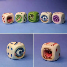 Load image into Gallery viewer, Resin Monster Face Dice Set Halloween Tabletop RPG Board Game Props for Dungeons &amp; Dragons TTRPG Dice Collection