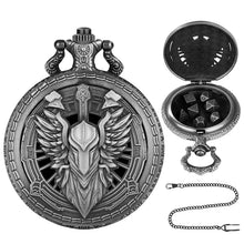 Load image into Gallery viewer, Mini DND Dice Set Steampunk Warlock Pocket Watch Shell Case 7pcs Polyhedral Metal D&amp;D Dice Set for Dungeons and Dragons dice box