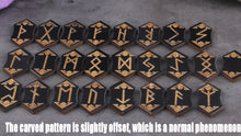 Load image into Gallery viewer, Divination Wood Runes With Storage Bag Meditation Divination Engraved Decorative Runes Western Divination Pagan Guide Book Set