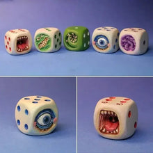 Load image into Gallery viewer, Resin Monster Face Dice Set Halloween Tabletop RPG Board Game Props for Dungeons &amp; Dragons TTRPG Dice Collection