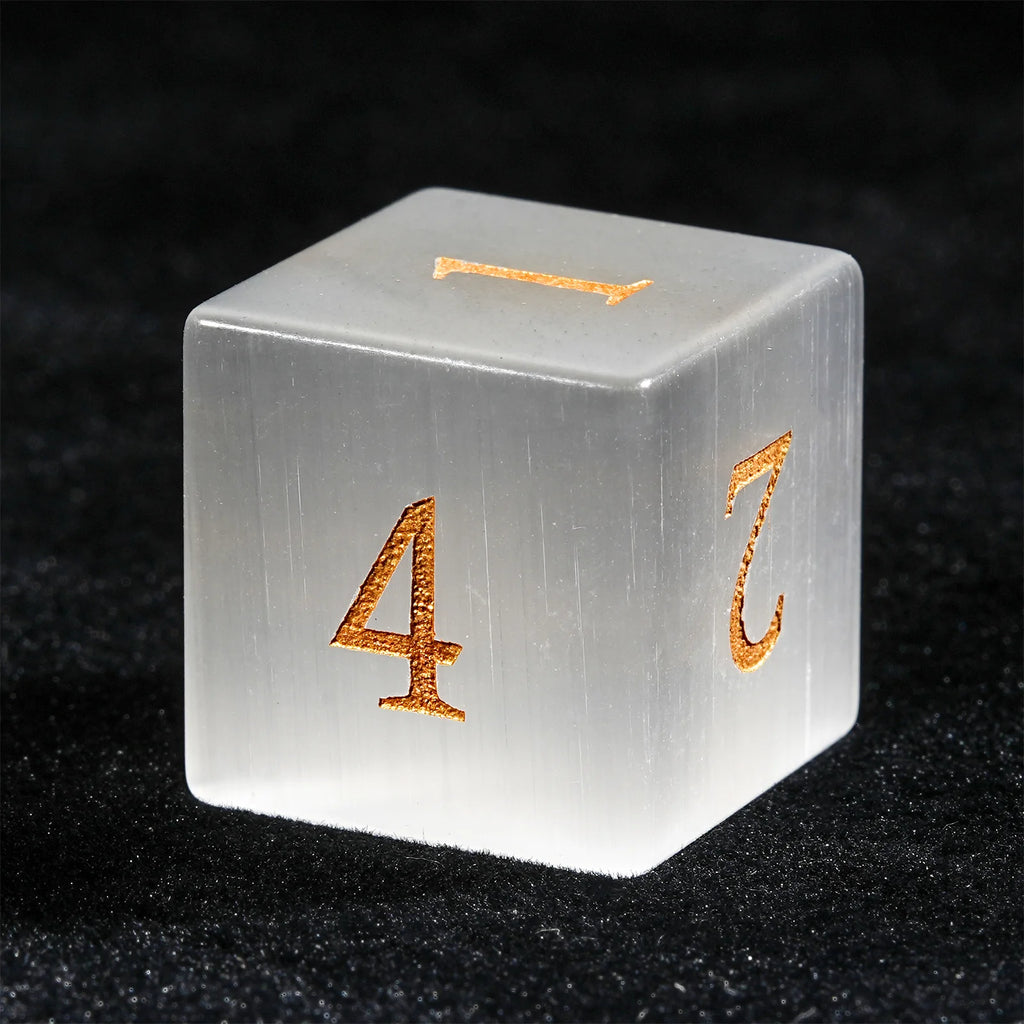 White Jade Gemstone Polyhedral Dice