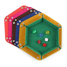 Load image into Gallery viewer, Dice Tray Hexagon  Rolling Holder Folding PU Leather  Trays For Dice Games Like RPG, DND And Other Table Games