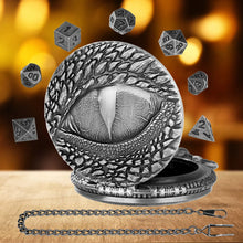 Load image into Gallery viewer, Mini DND Dice Set Steampunk Warlock Pocket Watch Shell Case 7pcs Polyhedral Metal D&amp;D Dice Set for Dungeons and Dragons dice box