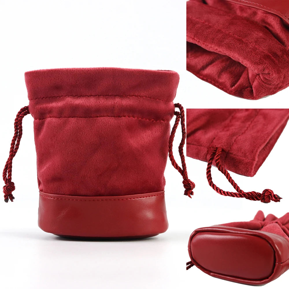 Red Dice Bag with PU Leather+Velvet Splicing