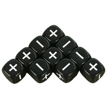 Load image into Gallery viewer, 10pcs Fate Dice White Black 16mm D6 Role Playing Game Fudge Dice for Tabletop Board Games