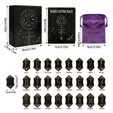 Load image into Gallery viewer, Divination Wood Runes With Storage Bag Meditation Divination Engraved Decorative Runes Western Divination Pagan Guide Book Set