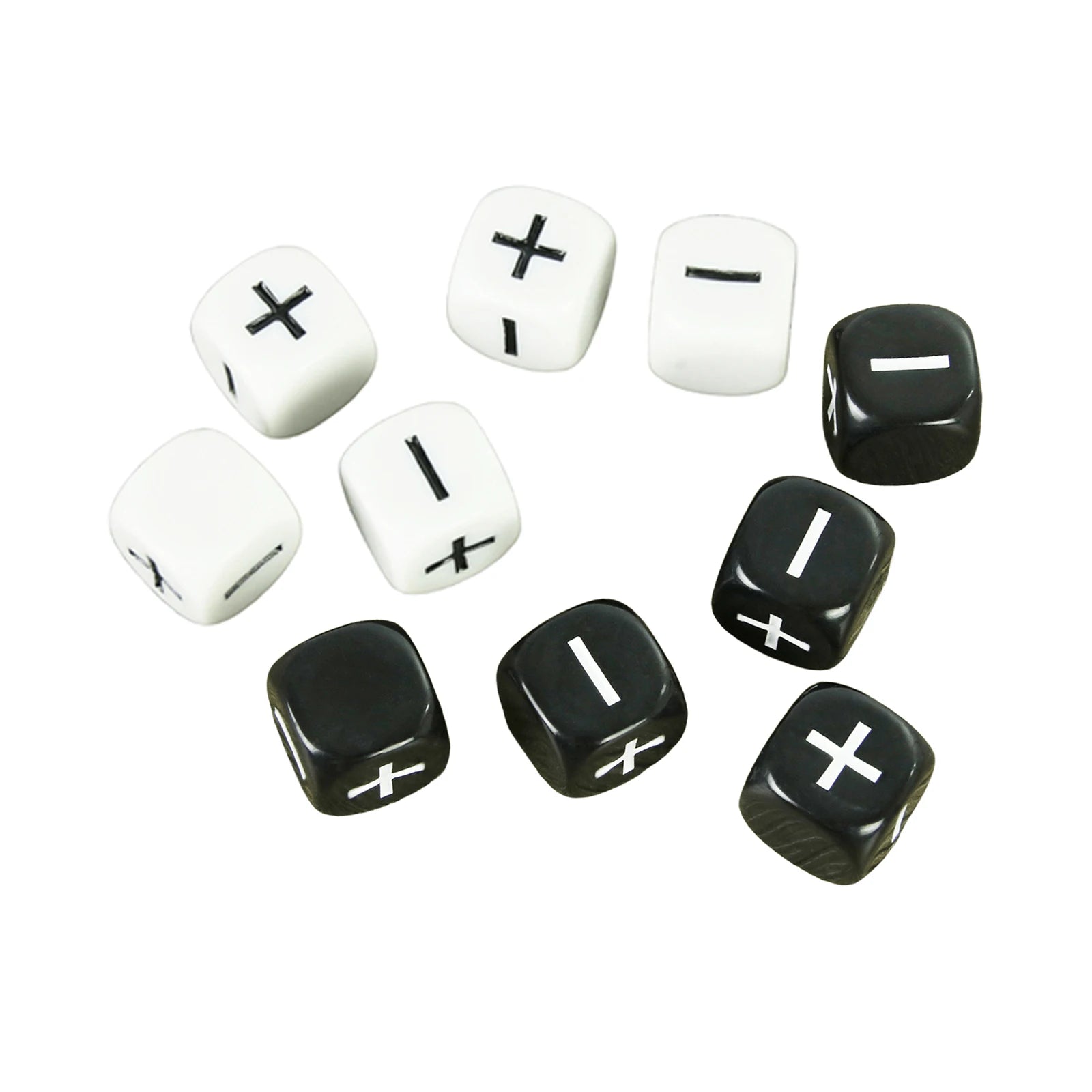 10pcs Fate Dice White Black 16mm D6 Role Playing Game Fudge Dice for Tabletop Board Games