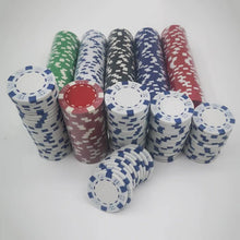Load image into Gallery viewer, Poker Chip Set For Texas Holdem, Blackjack, Gambling With Carrying Case Cards Buttons And Dice Style Casino Chips