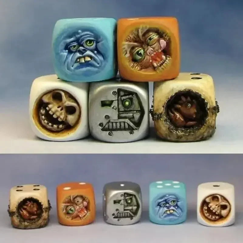 Resin Monster Face Dice Set