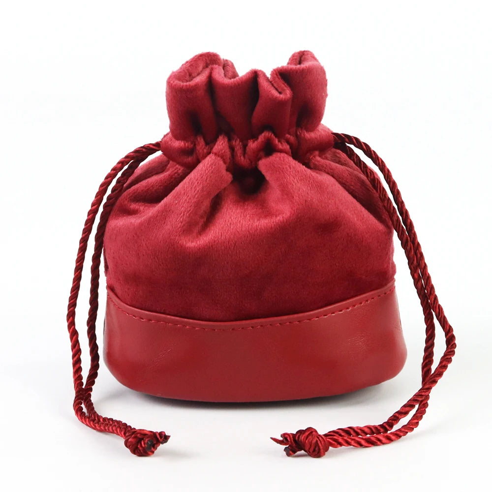 Red Dice Bag with PU Leather+Velvet Splicing