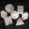 White Jade Gemstone Polyhedral Dice