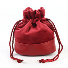Load image into Gallery viewer, Red Dice Bag with PU Leather+Velvet Splicing Design Drawstring Pouch for RPG D&amp;D Dices, Coins and Board Game Accessories Storage