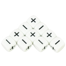 Load image into Gallery viewer, 10pcs Fate Dice White Black 16mm D6 Role Playing Game Fudge Dice for Tabletop Board Games