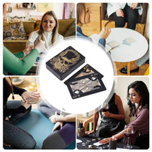 Load image into Gallery viewer, Black Playing Cards Deck Skull-Embossed PVC Poker Cards Flexible Foil Playing Cards Comes With Storage Box For Texas Holdem