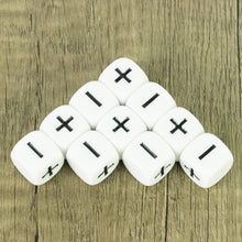 Load image into Gallery viewer, 10pcs Fate Dice White Black 16mm D6 Role Playing Game Fudge Dice for Tabletop Board Games