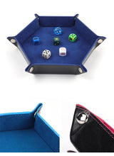 Load image into Gallery viewer, Dice Tray Hexagon  Rolling Holder Folding PU Leather  Trays For Dice Games Like RPG, DND And Other Table Games